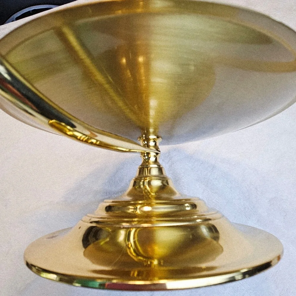 Baldwin‎ Brass Gold Polished Finger Loop Chamberstick Candlestick Holder USA Vtg
